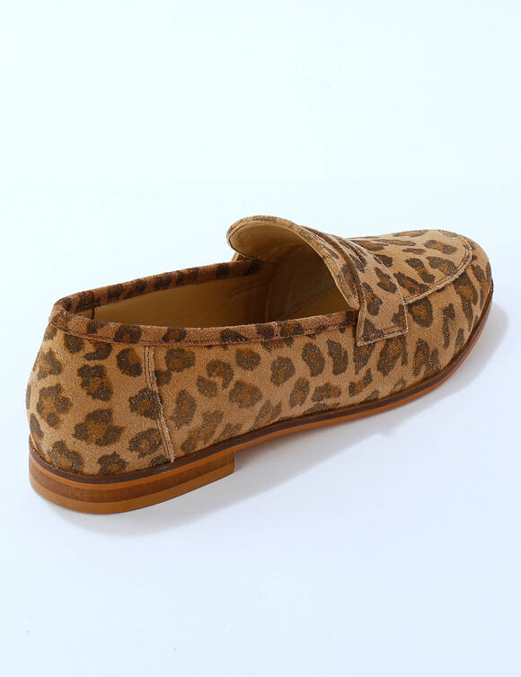 Leren mocassins met luipaardmotief (beige) Leren mocassins met luipaardmotief (beige)